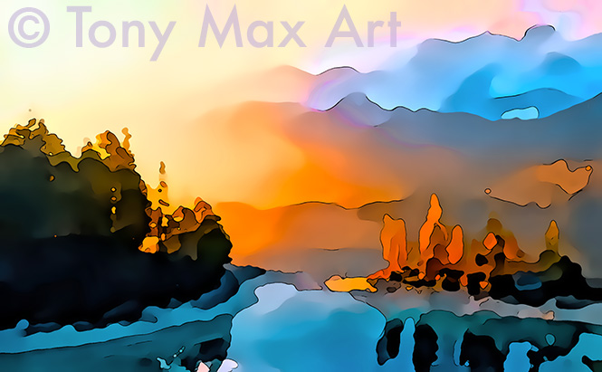 "Mountain 233" -  contemporary Canadian landscape art by Tony Max