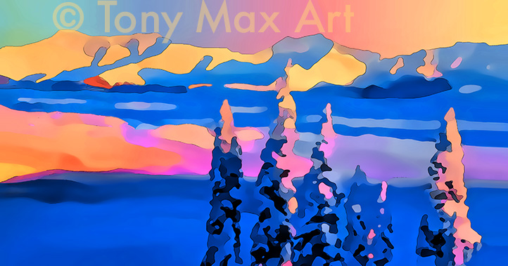 "Mountain 92" – Canadian mountain paintings by fine artist Tony Max