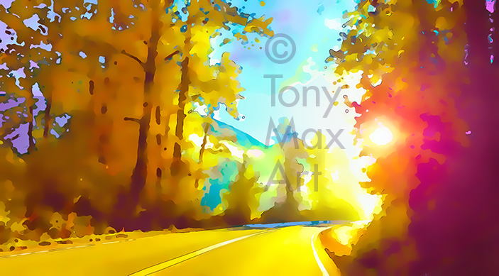 "Mountain Country Highway" – Sea to Sky art by artist Tony Max