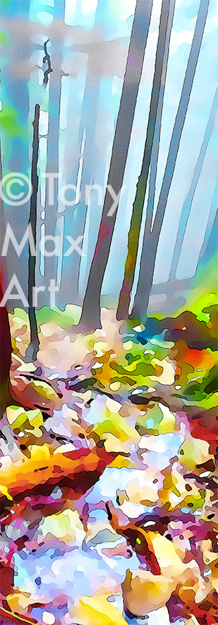 "Mountain Forest Stream – Very Vertical" – Canadian landscape fine art prints by Tony Max