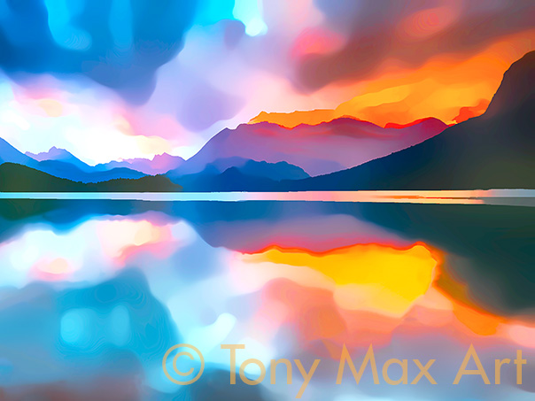 "Mountain Grandeur 1 – Horizontal" - B. C. art by artist Tony Max