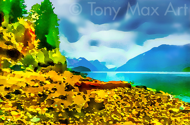 "Mountain Grandeur 11 – Overview" – mountain art by painter Tony Max