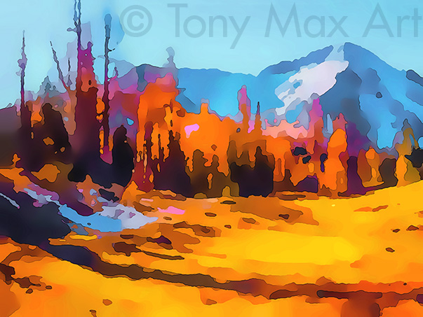 "Mountain Grandeur 20".  Canadian nature art by artist Tony Max