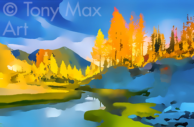 "Mountain Grandeur 22-Horizontal" - BC mountainm paintings by painter Tony Max