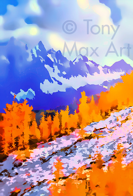 "Mountain-Grandeur-24-Vertical" – British Columbia mountain art by Tony Mac
