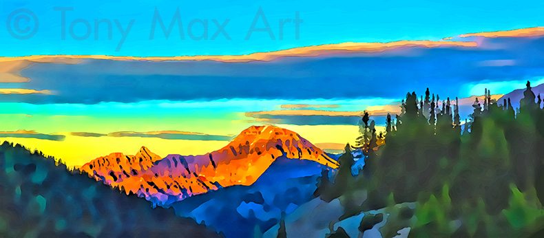 "Mountain-Grandeur-32-Panorama" – western Canada fine art by artist Tony Max