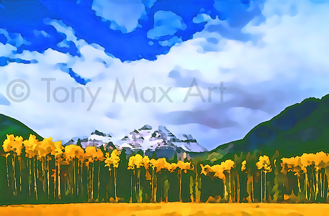 "Mountain Grandeur 34" – B. C. Rocky Mountains paintings by artist painter Tony Max