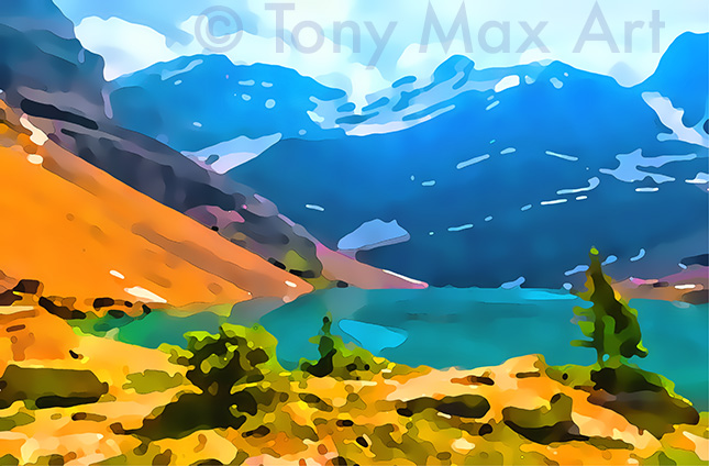 "Mountain Grandeur 37" – contemporary Canadian landscape art by painter artist Tony Max