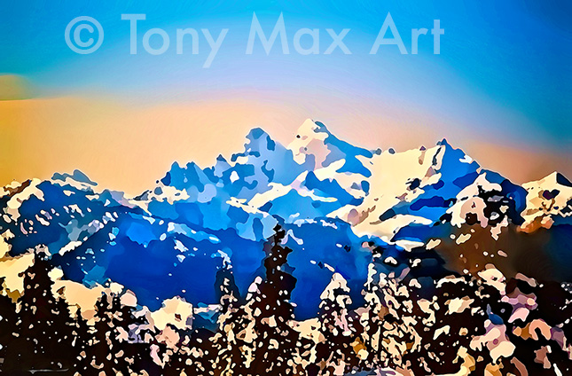 "Mountain Grandeur 45" – B. C. art prints by artist Tony Max