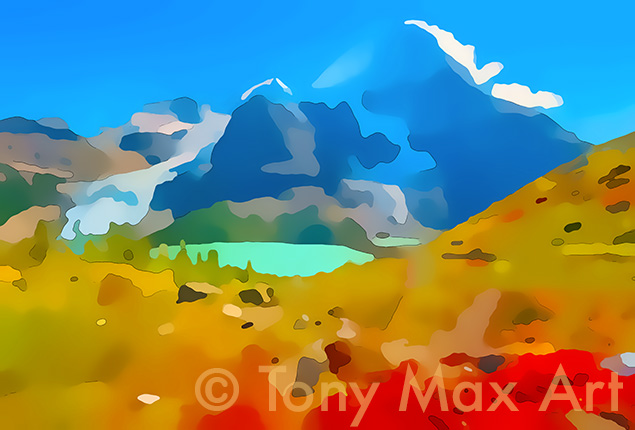"Mountain Grandeur 48" – British Columbia.landscape paintings by artist Tony Max