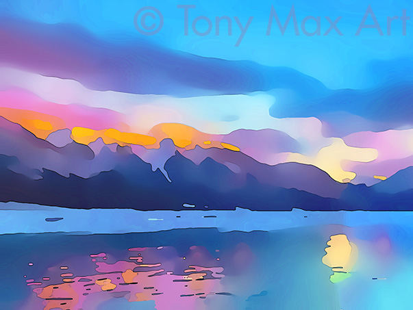 "Mountain Grandeur 5 – Short" –  British Columbia art by painter Tony Max
