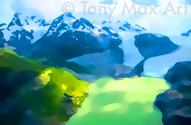"Mountain Grandeur 51" - Canadian mountains art by artist Tony Max