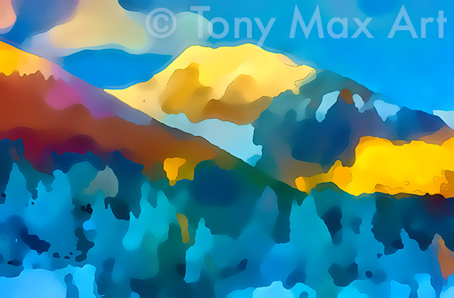 "Mountain Grandeur 52" - mountain paintings by painter Tony Max