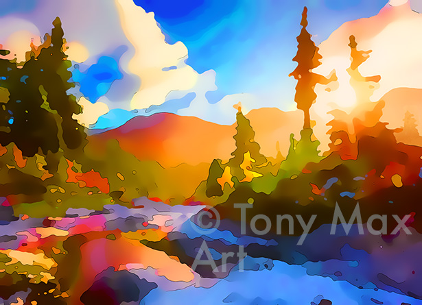 "Mountain Grandeur 62" – British Columbia landscape by painter Tony Max