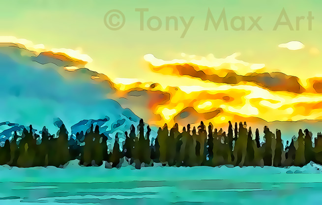 "Mountain Grandeur 63" -  BC art by painter Tony Max