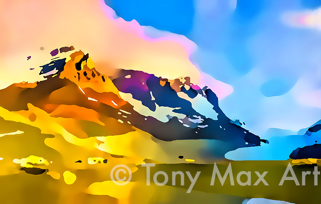 "Mountain Grandeur 90" –Canadian Rocky Mountain art by artist Tony Max