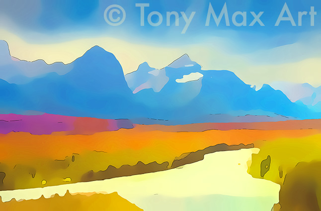 "Mountain Grandeur 82" – Canadian mountain paintings by painter Tony Max
