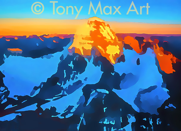 "Mountain Grandeur 14" – British Columbia mountain paintings by artist Tony Max