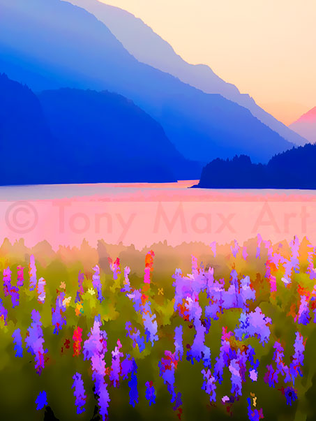 "Mountain Wildflow Medley" –  British Columbia visual art prints by artist Tony Max