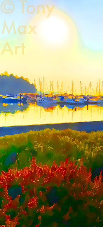 "Nanaimo Harbour – Very Vertical" Vancouver Island art prints by artist Tony Max