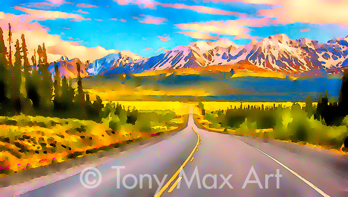 "Northern Highway" – BC fine art paintings by Canadian painter Tony Max
