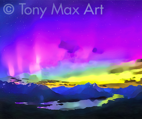 "Northern Lights 10l"– Northern Lights pritns by artist Tony Max