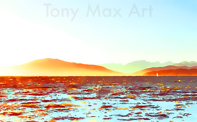 "Ocean Wind – Horizontal" - B. C. art by artist Tony Max