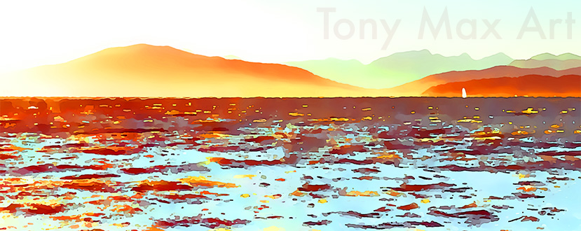 "Ocean Wind – Panorama" - Vancouver paintings by painter Tony Max