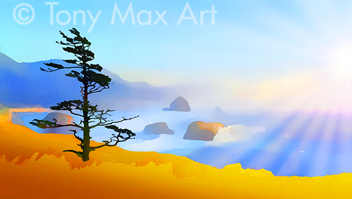 "Oregaon Coast 2" - Oregaon paintings by artist Tony Max
