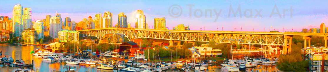 Panorama - Granville Bridge  - Vancouver images by artist Tony Max