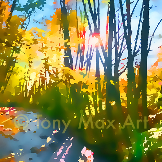 "Peaceful Creek – Square" – British Columbia art by nature painter Tony Max
