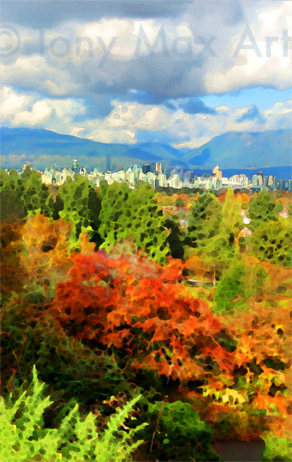 "Queen Elizabeth Park - Fall" - Tony Max artist paintings of Vancouver, Canada