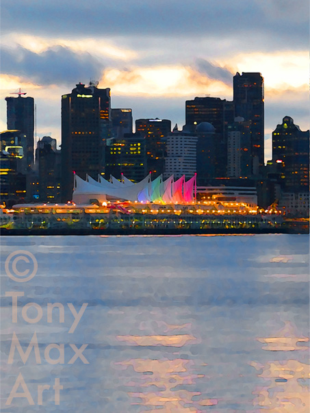 "Rainbow Sails on a Gray Day" – Vancouver images by artist Tony Max