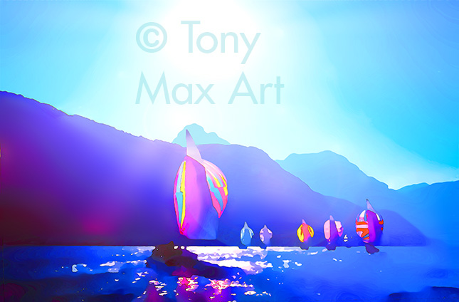 "Regatta 4l" – sailing paintings by artist Tony Max