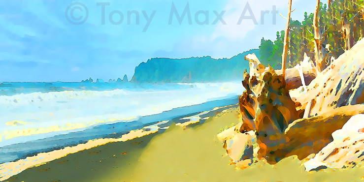 Rialto Beach – Sandy – Pacific Northwest art by artist Tony Max