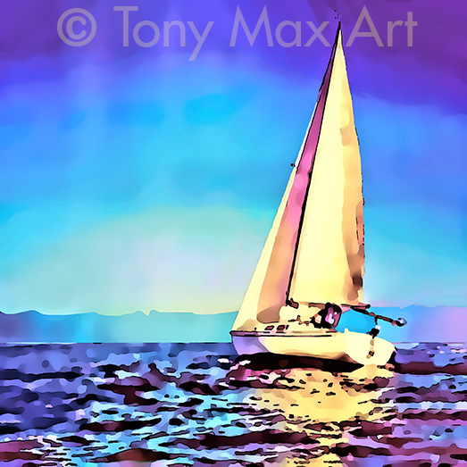 "Sail On" – Sailing art by Canadian painter Tony Max