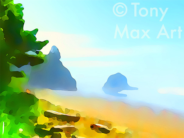 "Second Beach – Simple" -  Pacific Northwest art by art legend Tony Max