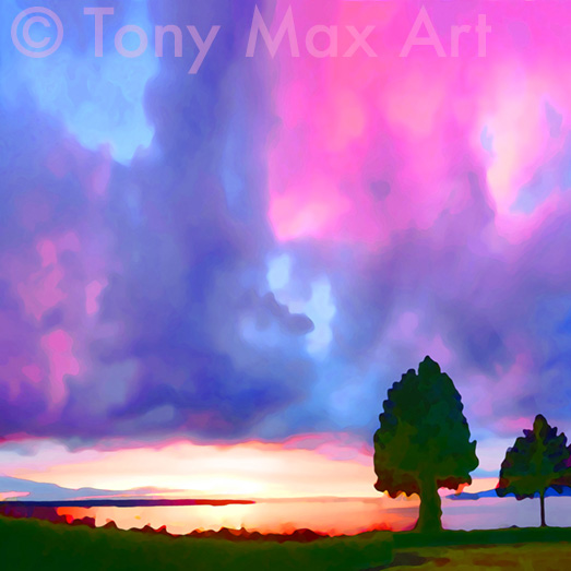 "Second Beach Sunset"- Vancouver art prints by artist Tony Max