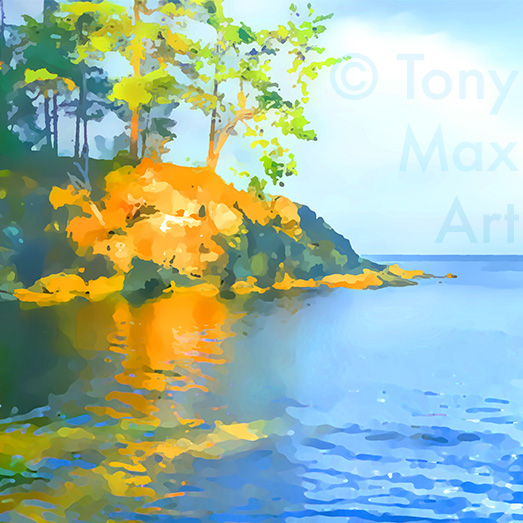 "Shallow Bay – Square Close-up" – British Columbia art by Canadian painter Tony Max