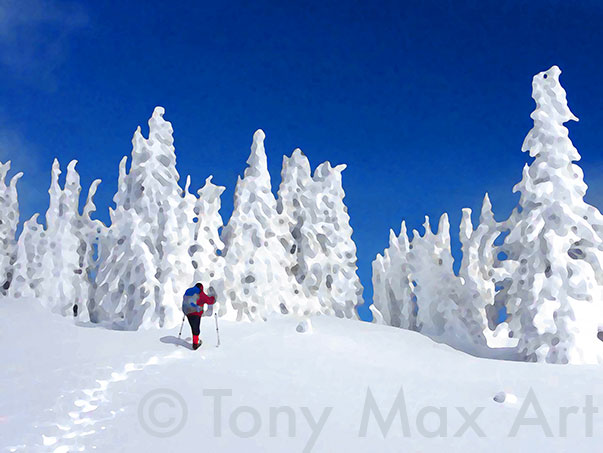 Snowshoe Ascent – British Columbia fine art prints by Tony Max