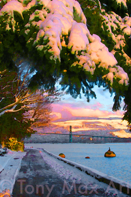 Snowy Branches and Mermaid- Vancouver Art Prints by Tony Max