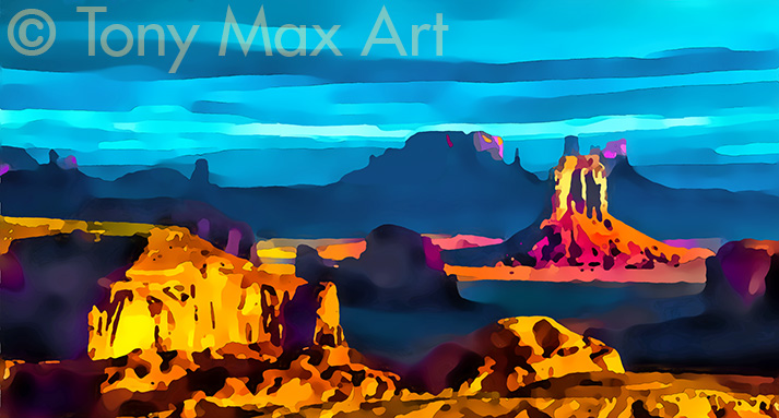 "Southwest Art 2 – Panorama" – Utsh paintings and Arizona paintings by Tony Max