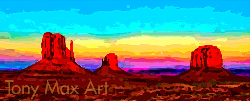 "Southwest Art 5 – Panorama" - Southwest U. S. paintings by artist Tony Max