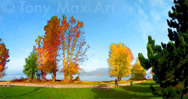 Spanish Banks - Autumn Scene - Vancouver Visual Art by Artist Tony Max