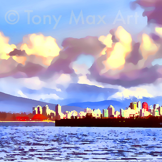 "Spanish Banks – Cumulus Square"- visual art of Vancouver by painter Tony Max