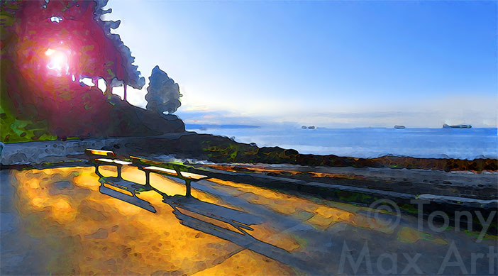 "Stanley Park Benches" - Vancouver art by artist Tony Max