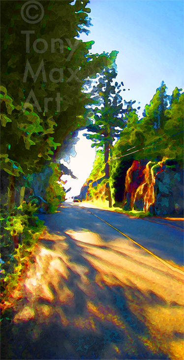 "Steep Road" – West Vancouver art prints by painter Tony Max