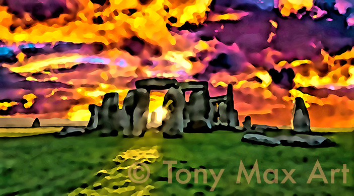 "Stonehenge 2" - Englsnd art by artist Tony Max