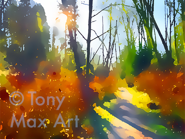 "Sunny Park Path (Horizontal)" - B. C. art by artist Tony Max