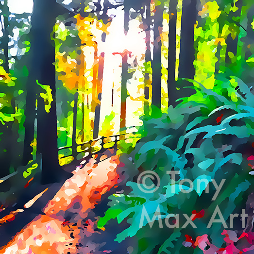 "Sunny Trail – Square" - Canadian nature art by Canadian nature artist Tony Max